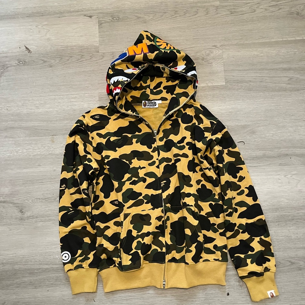 Bape Yellow and Black Camo Hoodie
